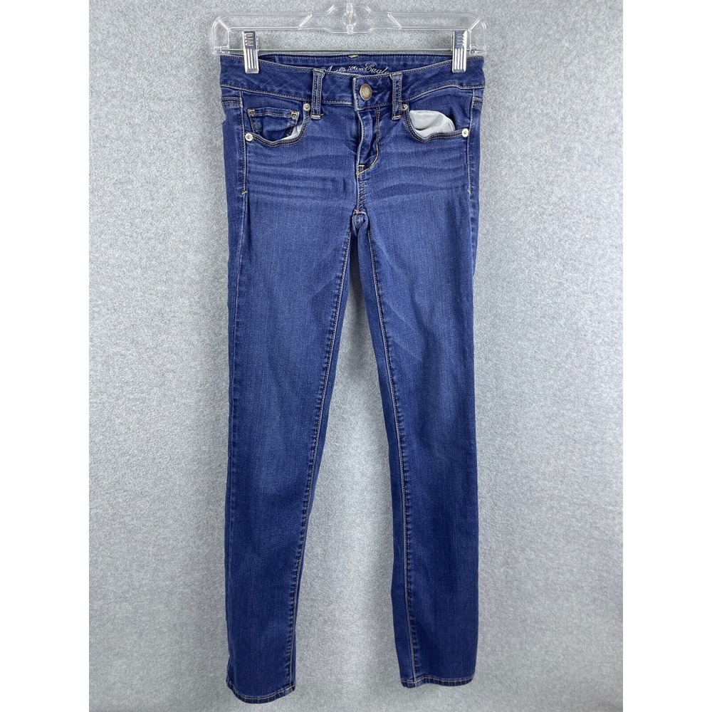American Eagle Super Stretch Skinny Jeans Women's 4 Blue Dark Wash Casual